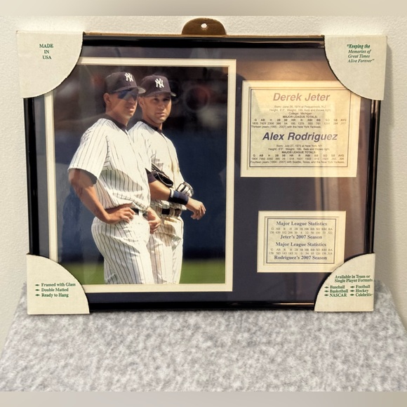 Other - Jeter & A-Rod Baseball Memorabilia Framed Photo with Stats
